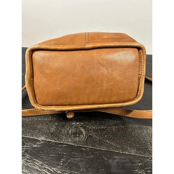 Vintage 00s Y2K FOSSIL Leather Convertible Bucket Bag Handbag Purse - Picture 2 of 10